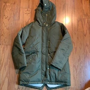 J Crew crew cuts green puffy coat